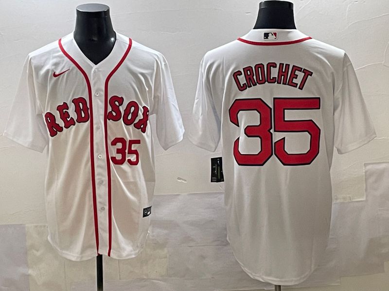 Men 2025 Boston Red Sox #35 Crochet White Game Nike MLB Jersey style 3